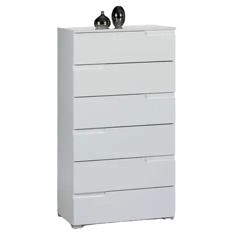 Buy Malton Chest of Drawers – White High Gloss Fronts with Matt White Frame from Furnituretta