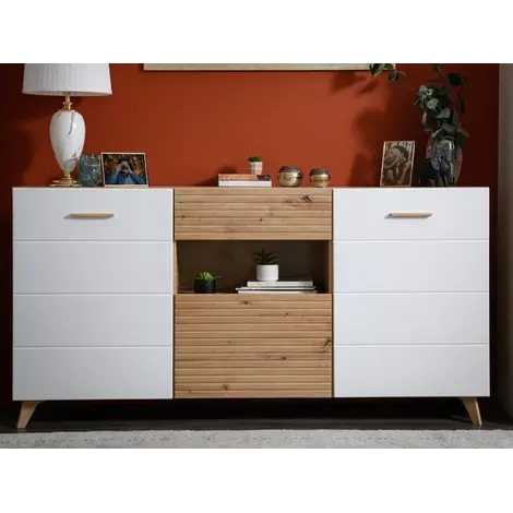 Buy Barnes Sideboard – Artisan Oak & White Gloss Elegance from Furnituretta