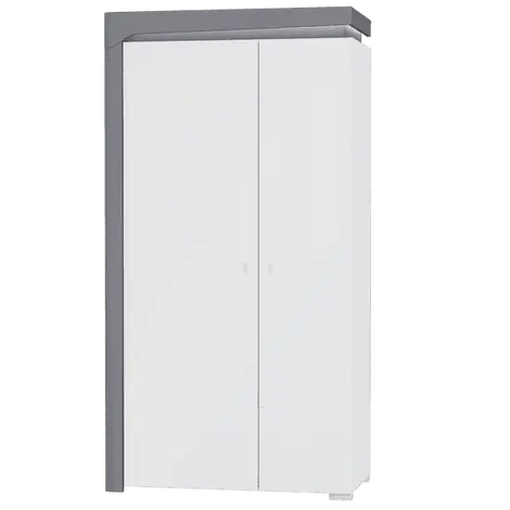 Buy Devizes 2 Door Wardrobe with LED Lights Grey and White Gloss from Furnituretta
