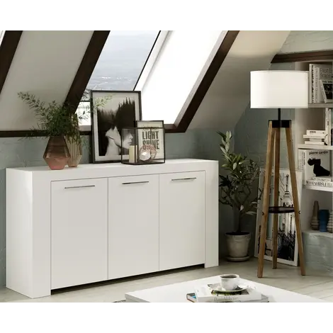 Buy Ramsey Sideboard Cabinet 3 Doors White from Furnituretta