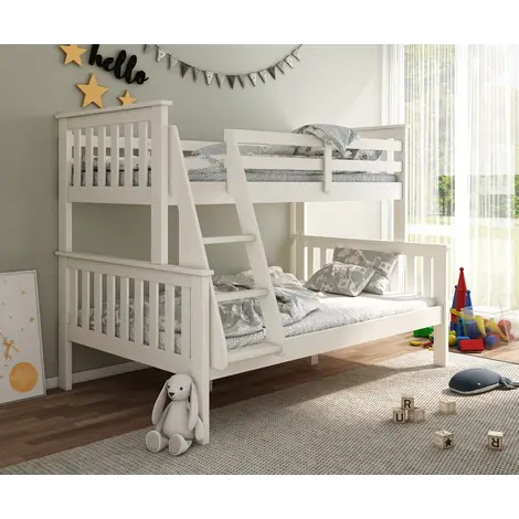 Carra White Triple Sleeper Bunk Bed, Colour: White, Size: Single (3ft) / Small Double (4ft), Width: 141 for sale Buy Carra White Triple Sleeper Bunk Bed, Colour: White, Size: Single (3ft) / Small Double (4ft), Width: 141 from Furnituretta