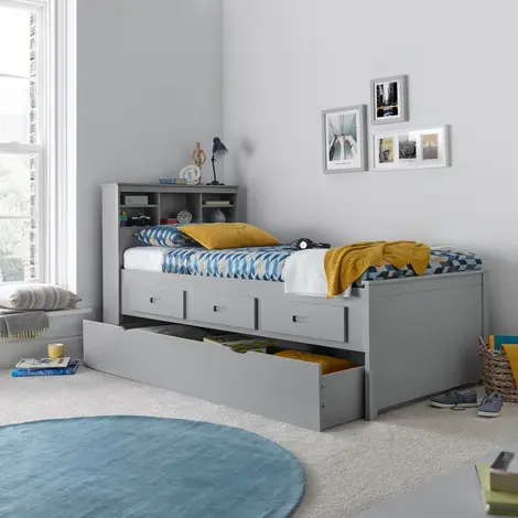 Veera Grey Guest Bed Single, Colour: Grey, Size: Single (3ft), Width: 101.5, 6 for sale Buy Veera Grey Guest Bed Single, Colour: Grey, Size: Single (3ft), Width: 101.5, 6 from Furnituretta