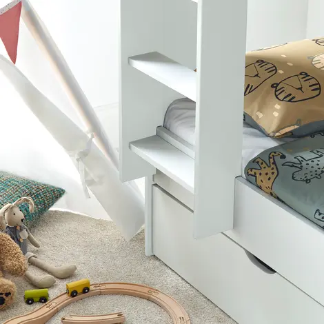 Oliver White Storage Bunk Bed Single, Colour: White, Size: Single (3ft), Width: 125.1, 9 for sale Buy Oliver White Storage Bunk Bed Single, Colour: White, Size: Single (3ft), Width: 125.1, 9 from Furnituretta