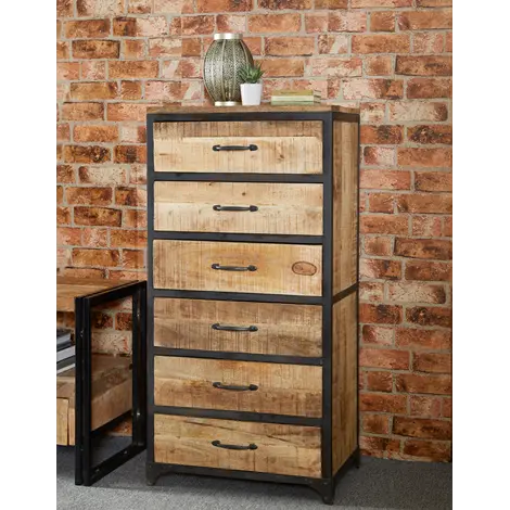 Buy Cosmo Industrial Tall Chest of Drawers from Furnituretta
