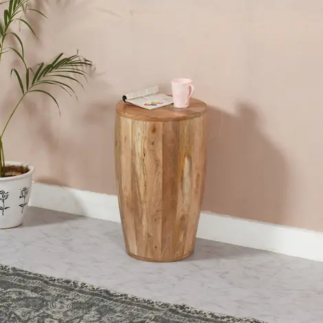 Buy Surrey Solid Wood Drum Side Table from Furnituretta