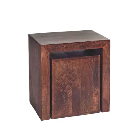 Buy Toko Dark Mango Cubed Nest of 2 Tables from Furnituretta
