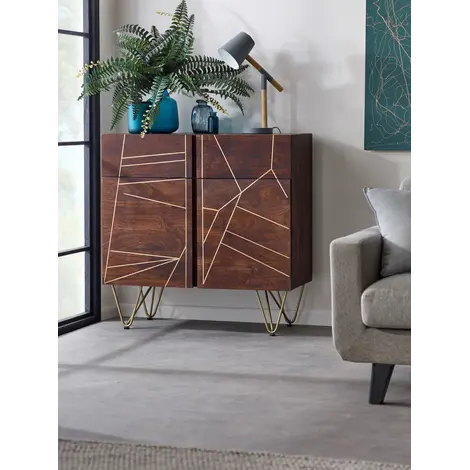 Buy Dark Gold 2 Door Medium Sideboard from Furnituretta