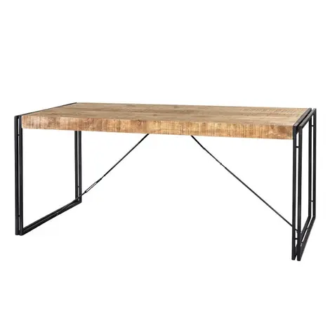 Buy Cosmo Industrial Metal & Wood Dining Table - Medium from Furnituretta