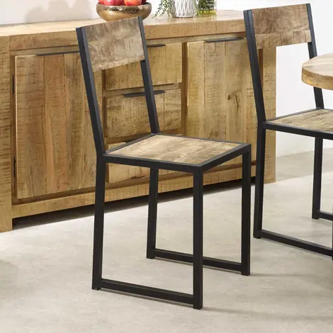 Buy Surrey Industrial Metal & Wood Dining Chair from Furnituretta