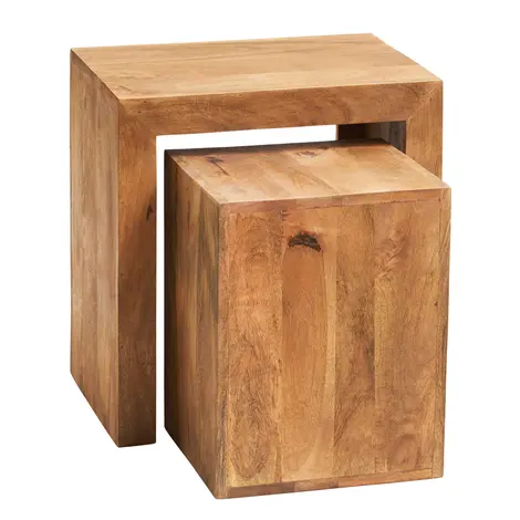 Buy Toko Light Mango Cubed Nest of 2 Tables from Furnituretta