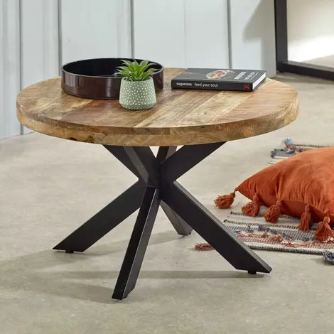 Buy Surrey Solid Wood Coffee Table with Metal Spider Legs from Furnituretta
