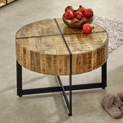 Buy Surrey Solid Wood Coffee Table with Metal Legs from Furnituretta