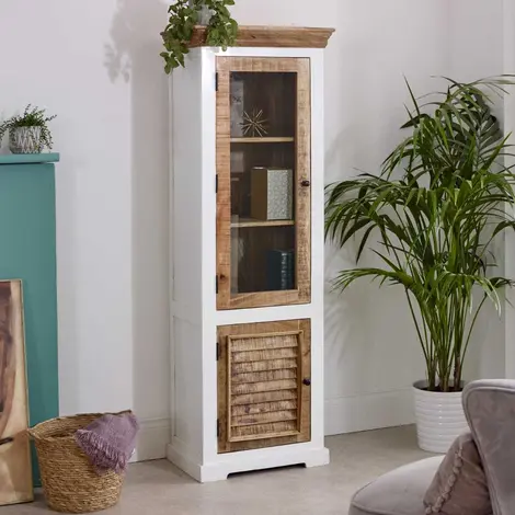 Buy Alfie Wood Bookcase Display Cabinet with 3 Shelves & 1 Door from Furnituretta