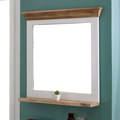 Buy Alfie Mirror Frame With Shelf Solid Mango Wood from Furnituretta