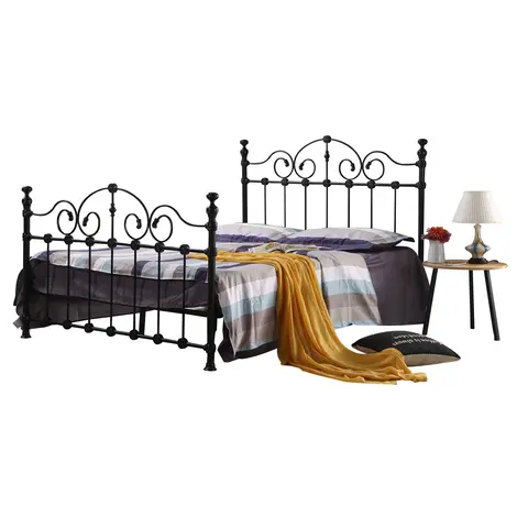 Buy Inglewood Double Bed Black, Colour: Black, Size: Double from Furnituretta