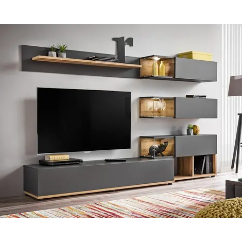 Buy Silk Entertainment TV Unit in Anthracite from Furnituretta