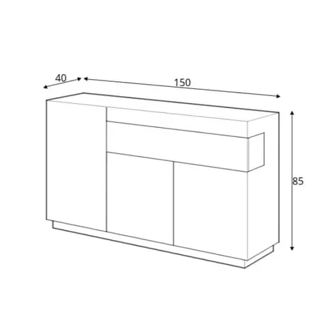 Silke 43 Sideboard Cabinet White Gloss / Concrete Grey, Colour: White Gloss / Concrete Grey, Width: 150, 5 for sale Buy Silke 43 Sideboard Cabinet White Gloss / Concrete Grey, Colour: White Gloss / Concrete Grey, Width: 150, 5 from Furnituretta