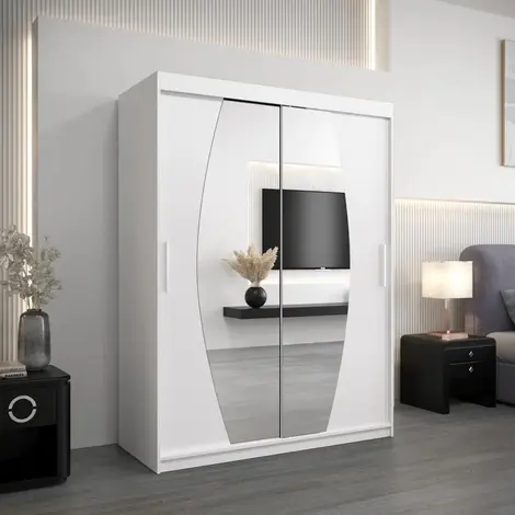 Buy Elypse Sliding Door Wardrobe White 150cm, Colour: White, Width: 150 from Furnituretta