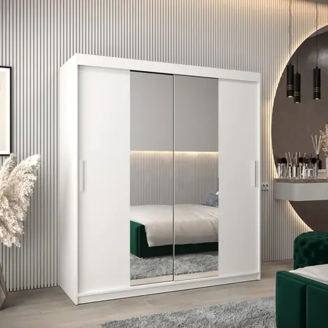 Buy Tokyo I Sliding Door Wardrobe White 180cm, Colour: White, Width: 180 from Furnituretta