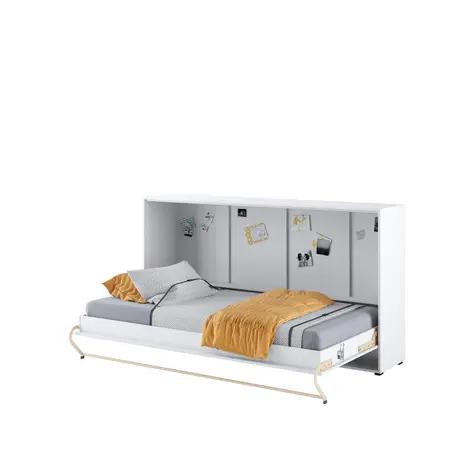 Buy CP-06 Horizontal Wall Bed Concept 90cm with Over Bed Unit White Gloss, Colour: White Gloss, Size: 90 x 200cm, Width: 215 from Furnituretta