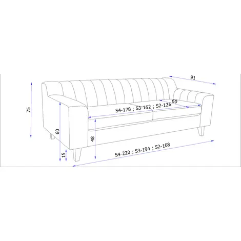 Fluted 3-Seater Fabric Sofa, 6 for sale Buy Fluted 3-Seater Fabric Sofa, 6 from Furnituretta