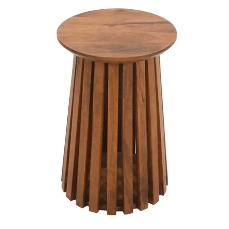 Buy Slatted Mango Wood Side Table from Furnituretta