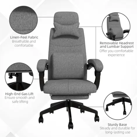 Vinsetto Linen-Look Office Chair, with 160??° Reclining Back, 5 for sale Buy Vinsetto Linen-Look Office Chair, with 160??° Reclining Back, 5 from Furnituretta