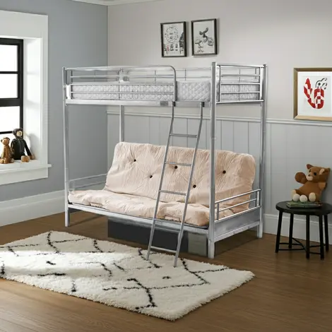 Alaska Futon Bunk Bed – Silver | Space-Saving & Versatile, 4 for sale Buy Alaska Futon Bunk Bed – Silver | Space-Saving & Versatile, 4 from Furnituretta