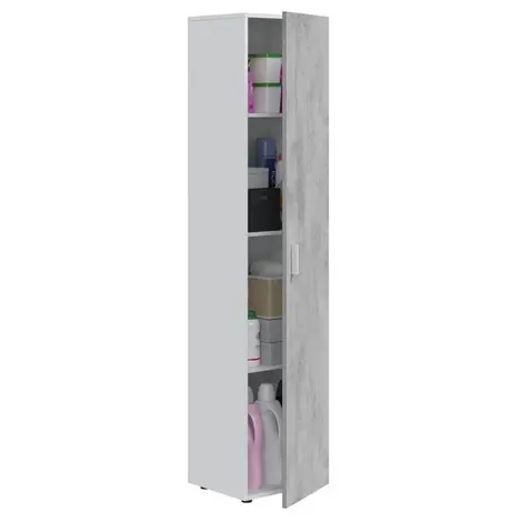 Buy Ross Narrow Universal Utility 1 Door Storage Cupboard Grey & White from Furnituretta