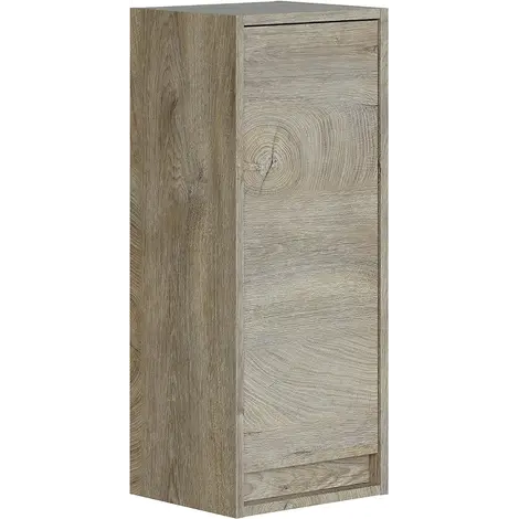 Buy Sandy Grey Oak Effect 1 Door Wall Mounted Floating Bathroom Cupboard from Furnituretta