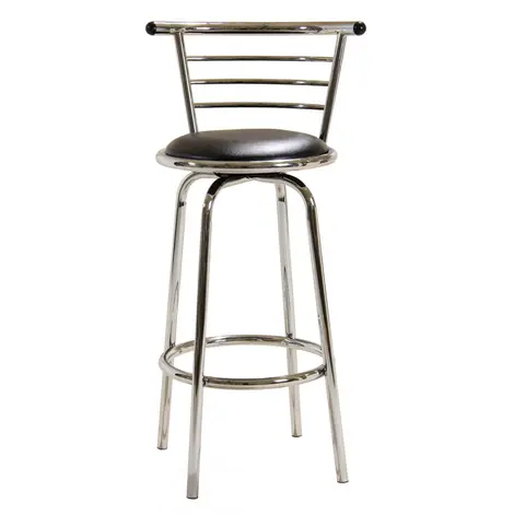 Buy Wide Back Bar Stool: Comfort in Chrome & Black from Furnituretta