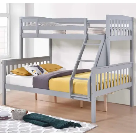 Ashbrook Solid Wood Triple Bunk Bed – Grey Finish with Single Over Double Design, Colour: Grey for sale Buy Ashbrook Solid Wood Triple Bunk Bed – Grey Finish with Single Over Double Design, Colour: Grey from Furnituretta
