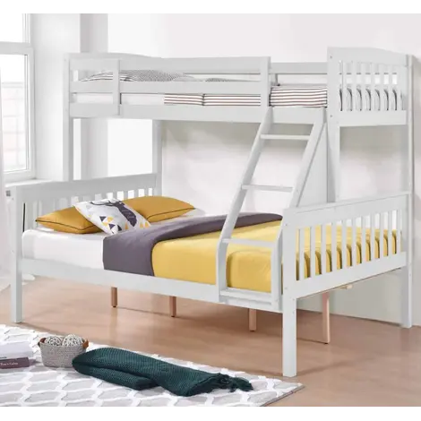 Ashbrook Solid Wood Triple Bunk Bed – White Finish with Single Over Double Design, Colour: White for sale Buy Ashbrook Solid Wood Triple Bunk Bed – White Finish with Single Over Double Design, Colour: White from Furnituretta