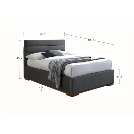 Mayfair Ottoman King Size Bed: Modern Design & Ample Storage, Colour: Light Grey, Size: 5ft/King , Width: 168, 4 for sale Buy Mayfair Ottoman King Size Bed: Modern Design & Ample Storage, Colour: Light Grey, Size: 5ft/King , Width: 168, 4 from Furnituretta