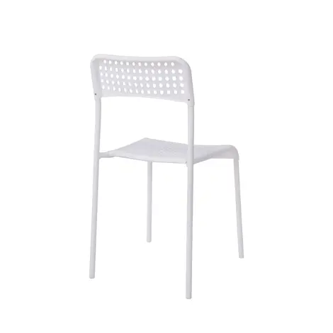 Furnituretta Pavia: Set of 10 White Plastic Chairs with Metal Legs, 5 for sale Buy Furnituretta Pavia: Set of 10 White Plastic Chairs with Metal Legs, 5 from Furnituretta