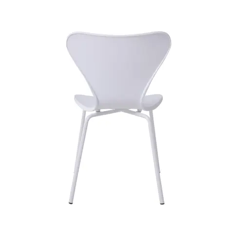 Sienna Plastic Chairs: Stylish & Stackable (White & Metal), Colour: White, 7 for sale Buy Sienna Plastic Chairs: Stylish & Stackable (White & Metal), Colour: White, 7 from Furnituretta