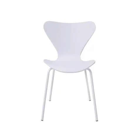 Sienna Plastic Chairs: Stylish & Stackable (White & Metal), Colour: White, 4 for sale Buy Sienna Plastic Chairs: Stylish & Stackable (White & Metal), Colour: White, 4 from Furnituretta