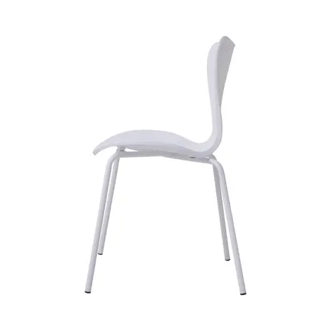 Sienna Plastic Chairs: Stylish & Stackable (White & Metal), Colour: White, 5 for sale Buy Sienna Plastic Chairs: Stylish & Stackable (White & Metal), Colour: White, 5 from Furnituretta