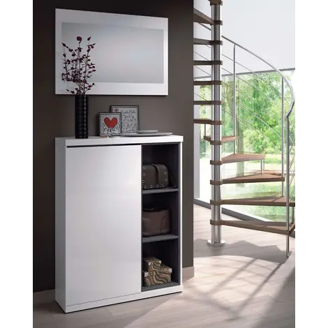 Filton White Gloss Shoe Cabinet Hallway Unit: Keep Your Entryway Organized in Style, 3 for sale Buy Filton White Gloss Shoe Cabinet Hallway Unit: Keep Your Entryway Organized in Style, 3 from Furnituretta