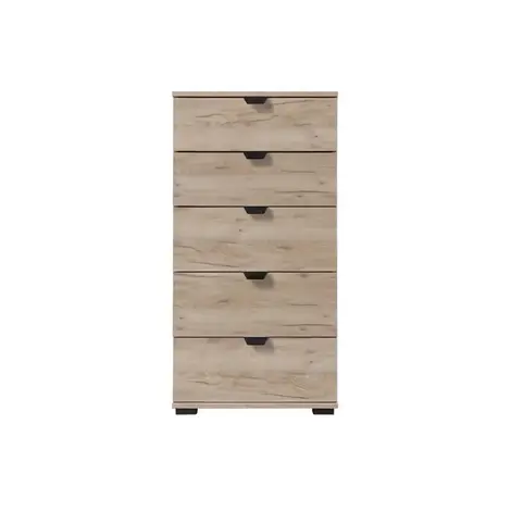 Modern Chest for Small Spaces: Kinross 5 Drawer, Colour: Oak, 3 for sale Buy Modern Chest for Small Spaces: Kinross 5 Drawer, Colour: Oak, 3 from Furnituretta