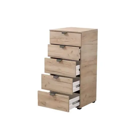 Modern Chest for Small Spaces: Kinross 5 Drawer, Colour: Oak, 4 for sale Buy Modern Chest for Small Spaces: Kinross 5 Drawer, Colour: Oak, 4 from Furnituretta