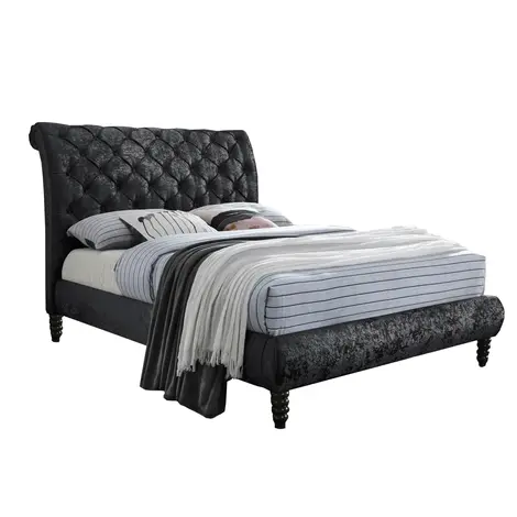 Venice Crushed Velvet Bed: Luxurious & Stylish, Colour: Black, Size: 4ft 6/Double, Width: 155 for sale Buy Venice Crushed Velvet Bed: Luxurious & Stylish, Colour: Black, Size: 4ft 6/Double, Width: 155 from Furnituretta