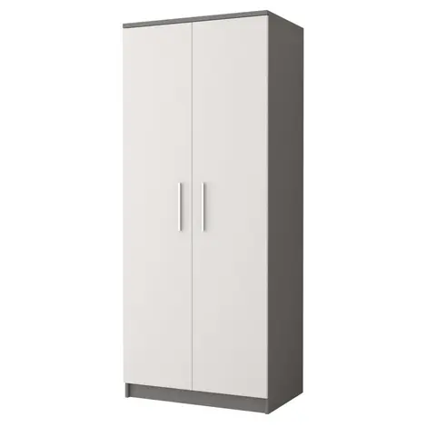 Buy Omega OM-06 Hinged Wardrobe 80cm, Colour: White Matt, Width: 80, Carcass: Grey from Furnituretta