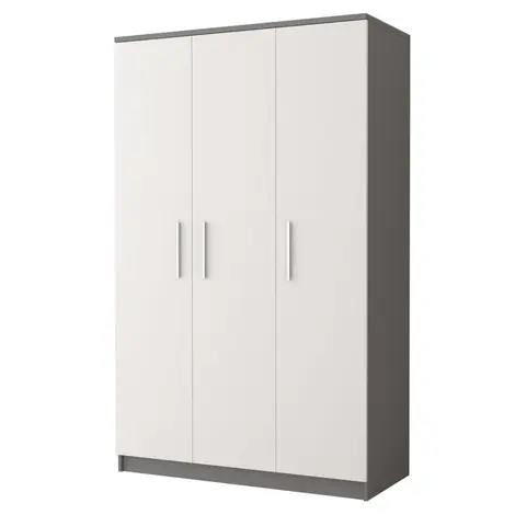 Buy Omega OM-19 Hinged Wardrobe 120cm, Colour: White Matt, Width: 120, Carcass: Grey from Furnituretta