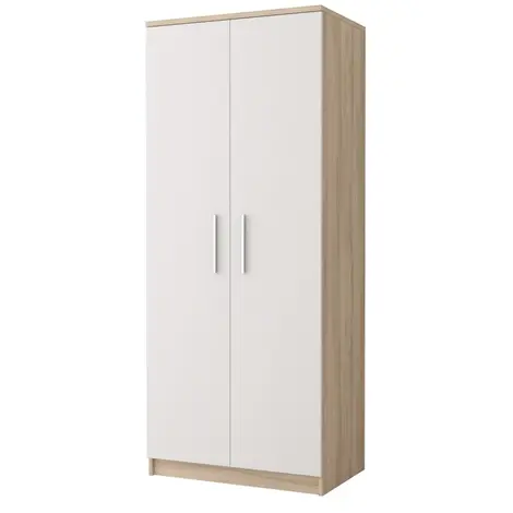Buy Omega OM-06 Hinged Wardrobe 80cm, Colour: White Matt, Width: 80, Carcass: Oak Sonoma from Furnituretta