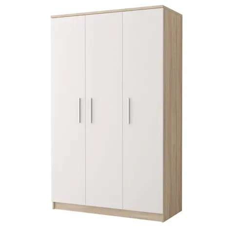 Buy Omega OM-19 Hinged Wardrobe 120cm, Colour: White Matt, Width: 120, Carcass: Oak Sonoma from Furnituretta