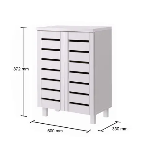 Organize Your Shoes in Style with White 2-Door Shoe Cabinet, 6 for sale Buy Organize Your Shoes in Style with White 2-Door Shoe Cabinet, 6 from Furnituretta