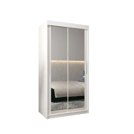 Buy Tokyo III Sliding Door Wardrobe 100cm, Colour: White, Width: 100 from Furnituretta