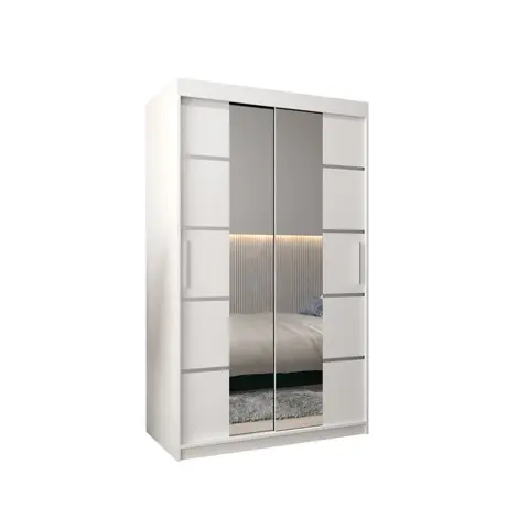 Buy Verona 04 Sliding Door Wardrobe 120cm, Colour: White, Width: 120 from Furnituretta