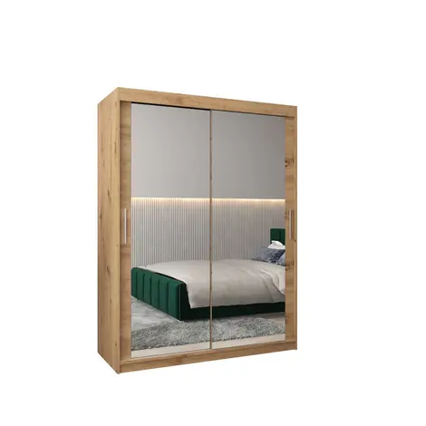 Buy Tokyo III Sliding Door Wardrobe 150cm, Colour: Oak Artisan, Width: 150 from Furnituretta
